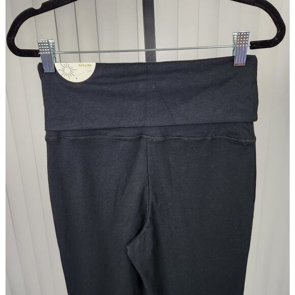 Offline by Aerie OG Foldover High Waisted Super Flare Legging Black Medium New - Picture 5 of 12